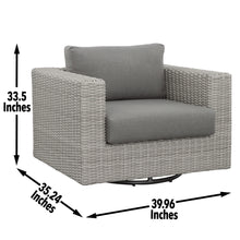 Load image into Gallery viewer, Blakley - Outdoor Swilvel Chair (Set of 2) With Half Round Wicker - Gray