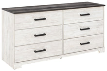 Load image into Gallery viewer, Shawburn - White / Black / Gray - Six Drawer Dresser - Pewter-tone pulls
