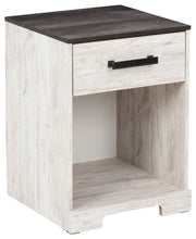 Load image into Gallery viewer, Shawburn - White / Black / Gray - One Drawer Night Stand - Open Cubby