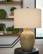 Load image into Gallery viewer, Jairgan - Tan / Black - Poly Table Lamp (Set of 2)