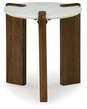 Load image into Gallery viewer, Isanti - White / Brown - Round End Table