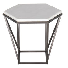 Load image into Gallery viewer, Corvus - End Table With Marble Top Hexagon - White