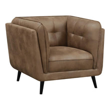 Load image into Gallery viewer, Thatcher - Upholstered Tuxedo Arm Tufted Accent Chair - Brown