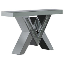 Load image into Gallery viewer, Taffeta - V-Shaped Mirrored Entryway Console Table - Silver