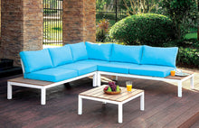 Load image into Gallery viewer, Winona - Patio Sectional With Table - White / Oak / Blue