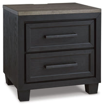 Load image into Gallery viewer, Foyland - Black / Brown - Two Drawer Night Stand