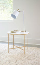 Load image into Gallery viewer, Ellison - Round Marble Top Side End Table - White And Gold