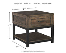 Load image into Gallery viewer, Johurst - Grayish Brown - Rectangular End Table