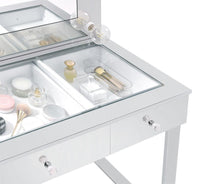 Load image into Gallery viewer, Umbridge - 3-Drawer Vanity Set With Lighting - Chrome And White