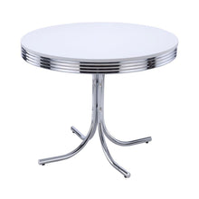 Load image into Gallery viewer, Retro - Round Wood Top Dining Table - White And Chrome