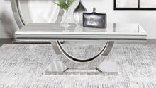 Load image into Gallery viewer, Kerwin - Rectangular Stone Top Coffee Table - White And Chrome