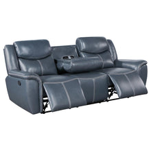 Load image into Gallery viewer, Sloane - Upholstered Padded Arm Reclining Sofa - Blue