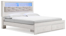 Load image into Gallery viewer, Altyra - White - King Upholstered Bookcase Bed With Storage