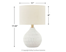 Load image into Gallery viewer, Wardmont - White - Ceramic Table Lamp