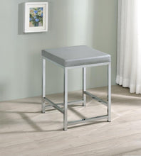 Load image into Gallery viewer, Umbridge - Upholstered Square Padded Cushion Vanity Stool - Light Gray