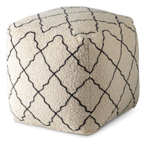 Load image into Gallery viewer, Lattice - Square Pouf - Beige