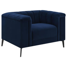 Load image into Gallery viewer, Chalet - Upholstered Tuxedo Arm Tufted Chair - Blue