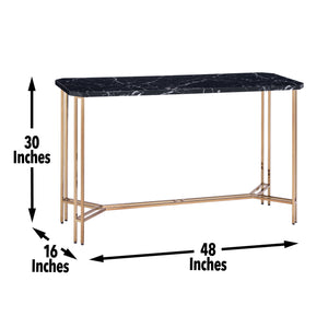 Daxton - Faux Marble Top Sofa Table - Black