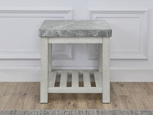 Load image into Gallery viewer, Canova - Gray Marble Top End Table - White