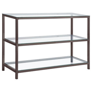 Trini - 2-Shelf Glass Top Entryway Console Table - Black Nickel