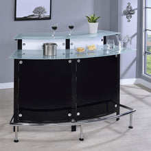 Load image into Gallery viewer, Keystone - Curved Glass Top Home Bar Wine Cabinet - Black