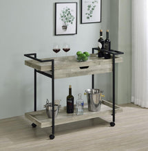 Load image into Gallery viewer, Ventura - Bar Cart With Storage Drawer - Gray Driftwood