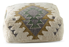 Load image into Gallery viewer, Lyssa - Jacquard Fabric Printed Pouf - Beige