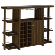 Load image into Gallery viewer, Evelio - 6-Shelf Glass Top Home Bar Wine Cabinet - Walnut