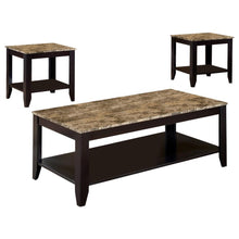 Load image into Gallery viewer, Flores - 3 Piece Faux Marble Top Coffee Table Set - Cappuccino