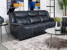 Load image into Gallery viewer, Sloane - Upholstered Padded Arm Reclining Sofa - Blue