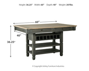 Tyler Creek - Black / Gray - Rectangular Dining Room Counter Table