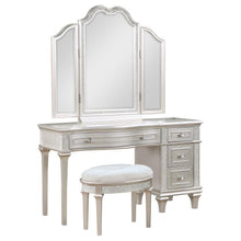 Load image into Gallery viewer, Evangeline - 4-Drawer Vanity Set With Stool - Silver Oak