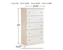 Load image into Gallery viewer, Bostwick - White - Five Drawer Chest