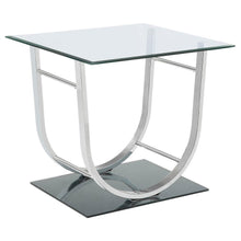 Load image into Gallery viewer, Danville - Square U-Shaped Glass Top Side End Table - Chrome