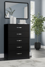 Load image into Gallery viewer, Finch - Black - Five Drawer Chest - 46&quot; Height