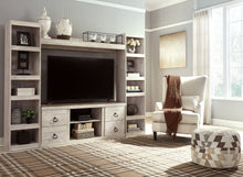 Load image into Gallery viewer, Willowton - Whitewash - 4-Piece Entertainment Center