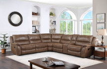 Load image into Gallery viewer, Lehi - 6 Piece Manual Reclining Sectional - Dark Brown