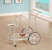 Load image into Gallery viewer, Sarandon - 3-Tier Glass Shelf Metal Bar Cart - Chrome