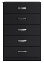 Load image into Gallery viewer, Finch - Black - Five Drawer Chest - 46&quot; Height