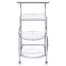 Load image into Gallery viewer, Sarandon - 3-Tier Glass Shelf Metal Bar Cart - Chrome