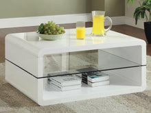 Load image into Gallery viewer, Elana - 1-Shelf Rectangular Coffee Table - White High Gloss