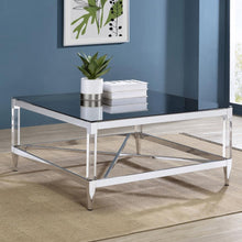 Load image into Gallery viewer, Lindley - Square Tempered Mirror Acrylic Coffee Table - Chrome