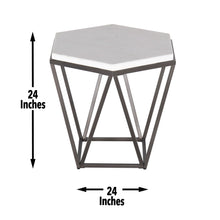 Load image into Gallery viewer, Corvus - End Table With Marble Top Hexagon - White