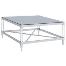 Load image into Gallery viewer, Lindley - Square Tempered Mirror Acrylic Coffee Table - Chrome