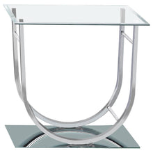 Load image into Gallery viewer, Danville - Square U-Shaped Glass Top Side End Table - Chrome