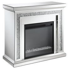 Load image into Gallery viewer, Lorelai - Mirrored Freestanding Electric Fireplace - Silver