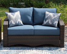 Load image into Gallery viewer, Windglow - Blue / Brown - Loveseat With Cushion