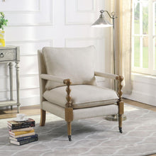 Load image into Gallery viewer, Dempsy - Upholstered Accent Chair With Casters - Beige