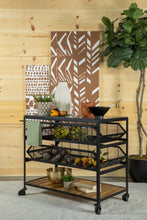 Load image into Gallery viewer, Evander - Marble Top Kitchen Cart With Removable Shelves - Black