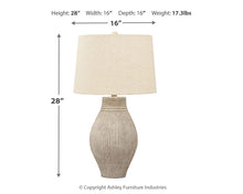 Load image into Gallery viewer, Layal - Beige - Paper Table Lamp